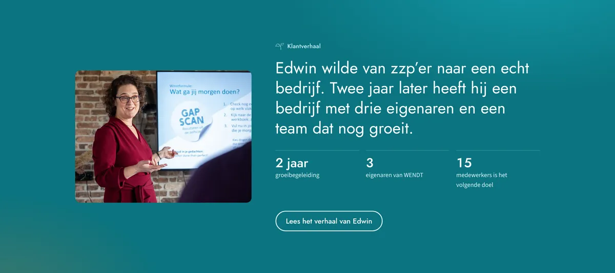 Het klantverhaal van Edwin, met foto en drie cijfers